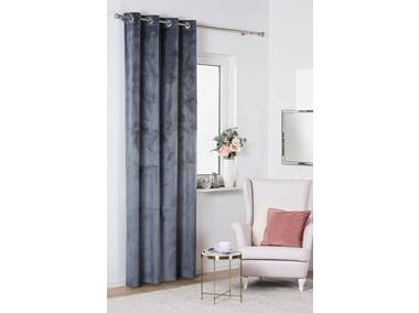Zdjęcie: Zasłonka z kółkami Cristal 135x260 cm antracyt UNIGLOB