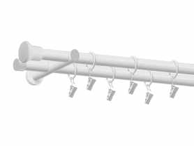 Karnisz podwójny 16 mm Lima 200 cm biały GARDINIA
