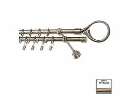 Karnisz podwójny Zeus fi 19 mm - 200 cm hak złoto KARWEL