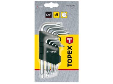 Zdjęcie: Klucze Torx T10-T50 zestaw 9 sztuk TOPEX