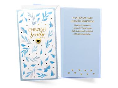 Zdjęcie: Karnet PM-341 Chrzest - niebieski KUKARTKA