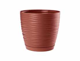 Doniczka Sahara Petit 17 cm z podstawką marsala VERDENIA