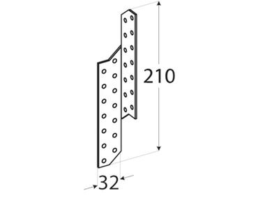 Zdjęcie: Łącznik krokwiowy lewy 21x3,2 cm LK3 DMX