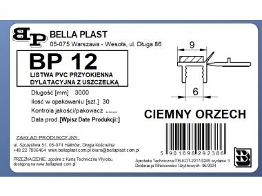 Zdjęcie: Listwa przyokienna BP12 z uszczelką 9x6 mm ciemny orzech BELLA-PLAST