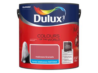 Zdjęcie: Farba do wnętrz Kolory Świata 2,5 L malinowa Granada DULUX