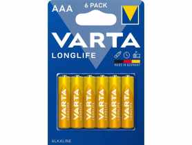 Baterie alkaliczne Longlife LR03/AAA 6 sztuk VARTA