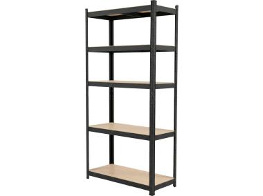 Zdjęcie: Regał metalowy wciskany premium, 5 półek, 180x90x40, 265 kg, czarny PROFIX