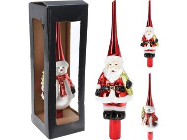 Zdjęcie: Czubek choinkowy 28 cm bałwan/mikołaj KOOPMAN