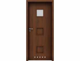 Drzwi wewnętrzne Salerno 2 płaskie, orzech B339, 80 cm prawe, tuleje wentylacyjne WC INVADO