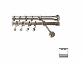 Karnisz podwójny Zeus fi 19 mm - 160 cm monaco satyna KARWEL