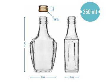 Zdjęcie: Butelka Art Deco 250 ml z zakrętką fi28 631252 BROWIN