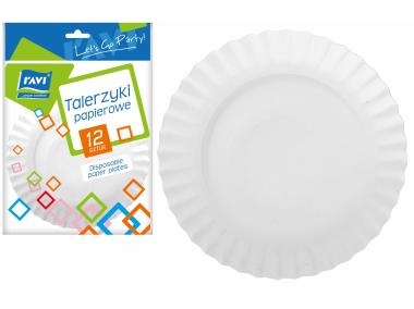 Zdjęcie: Talerzyki papierowe 18 cm 12 szt RAVI