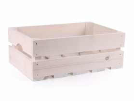 Skrzynka drewniana 41x26,5x15,5 cm biała TIN TOURS