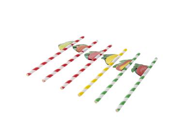 Zdjęcie: Komplet 6 słomek papierowych 19,5 cm mix owocowych dekoracji ALTOM DESIGN
