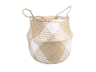 Zdjęcie: Koszyk z trawy morskiej z uchwytami 32x32x30/40 cm TIN TOURS