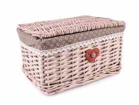 Kufer wiklinowy z sercem 38x28x21 cm brązowy TIN TOURS