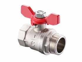 Zawór kulowy S30 W/Z 1/2" z motylkiem, PN30 pełen nikiel CALIDO