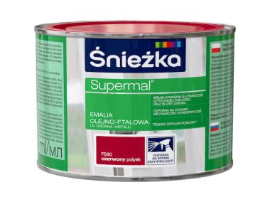 Zdjęcie: Emalia Supermal czerwony F590 0,4L ŚNIEŻKA
