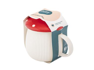 Zdjęcie: Kubek Pod kapeluszem 370 ml w kształcie grzybka z czerwoną pokrywką ALTOM DESIGN