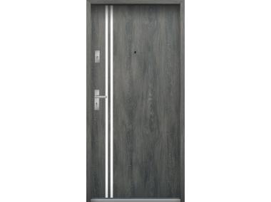 Zdjęcie: Drzwi wejściowe do mieszkań Bastion L-03 Grafit stary 90 cm prawe ODP KR CENTER