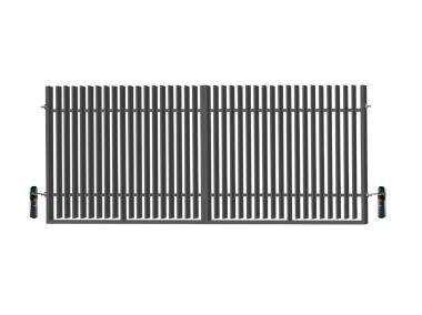 Zdjęcie: Brama dwuskrzydłowa Anika 4,00 m, 1,80 m, z automatem stal ocynk+RAL7016 struktura POLBRAM