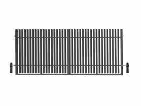Brama dwuskrzydłowa Anika 4,00 m, 1,80 m, z automatem stal ocynk+RAL7016 struktura POLBRAM