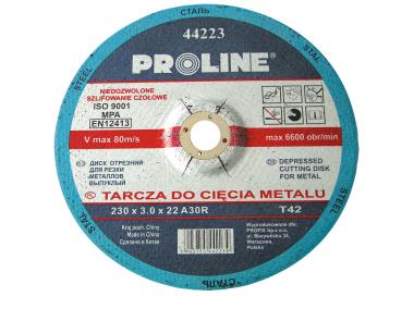 Zdjęcie: Tarcza do cięcia metalu T42, 230x3.0x22A30R PROLINE