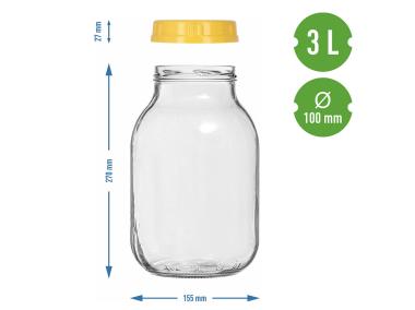 Zdjęcie: Słoiki 3 L z plastikową zakrętką BROWIN