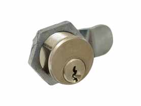 Zamek bębenkowy do kaset płytkowy niklowany 08025 LOB