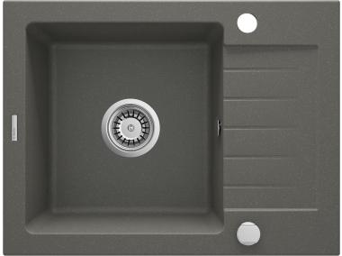 Zdjęcie: Zlewozmywak Zorba antracyt metalik granit 1K Z/KO 580x440x164 3,5", space saver DEANTE