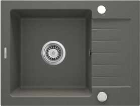 Zlewozmywak Zorba antracyt metalik granit 1K Z/KO 580x440x164 3,5", space saver DEANTE