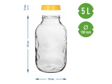 Zdjęcie: Słoiki 5 L z plastikową zakrętką BROWIN