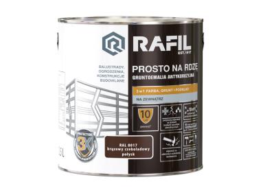 Zdjęcie: Gruntoemalia prosto na rdzę połysk RAL8017 2,5L RAFIL
