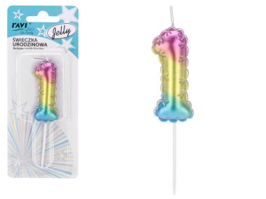 Zdjęcie: Świeczka urodzinowa Jelly Cyferka 1 72025 RAVI