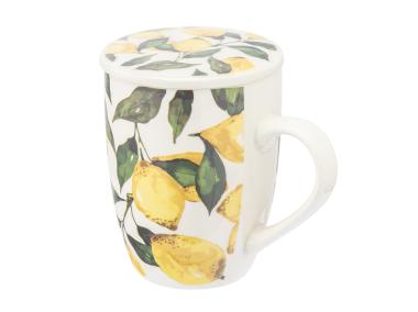 Zdjęcie: Kubek z zaparzaczem i pokrywką 340 ml dekoracja cytryny ALTOM DESIGN