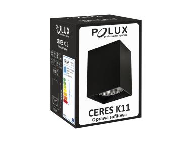 Zdjęcie: Oprawa natynkowa metalowa kwadratowa Ceres MD-3016 czarna POLUX