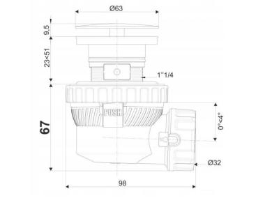 Zdjęcie: Syfon umywalkowy niski Nano 6.7 chrom WIRQUIN