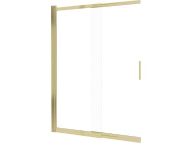 Zdjęcie: Parawan nawannowy przesuwny Prizma złoto szczotkowane, szkło transparentne 100x140 cm DEANTE