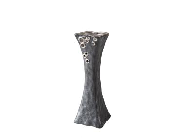 Zdjęcie: Wazon dekoracyjny Samira 8x8x25 cm czarno-srebrny EUROFIRANY