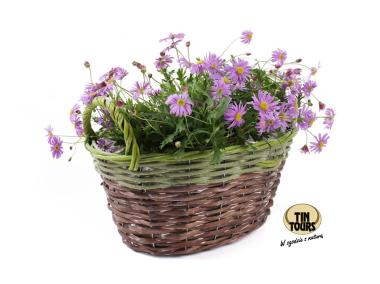 Zdjęcie: Osłonka wiklinowa z uchwytami na kwiaty 27x22x14/19 cm TIN TOURS
