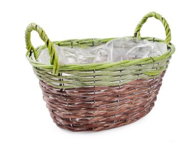 Zdjęcie: Osłonka wiklinowa z uchwytami na kwiaty 27x22x14/19 cm TIN TOURS