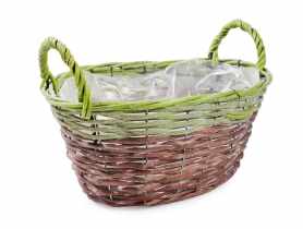 Osłonka wiklinowa z uchwytami na kwiaty 27x22x14/19 cm TIN TOURS