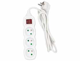 Przedłużacz z wyłącznikiem, 3 gniazda, biały, 2 m PP11 DPM SOLID