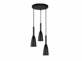 Lampa wisząca Solin 3 talerz czarna LIGHT PRESTIGE