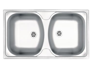 Zdjęcie: Zlewozmywak Techno dekor 2K B/O 790x440x130, 2" + osprzęt DEANTE