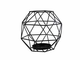 Świecznik metalowy 15x15x13,5 cm czarny ALTOMDESIGN