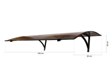 Zdjęcie: Daszek markiza 140x80 cm poliwęglan komorowy przezroczysty SCALA