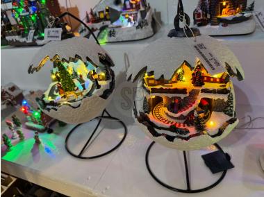 Zdjęcie: Bombka scenka świateczna tradycja 24 cm, z ruchem i muzyką KOOPMAN