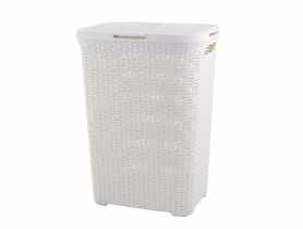 Kosz na bieliznę Rattan 60 L kremowy GALICJA