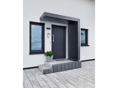 Zdjęcie: Daszek nad drzwi prostokątny 200x90x14,5 cm + ścianka prawa 14,5x90x220 cm antracyt GUTTA